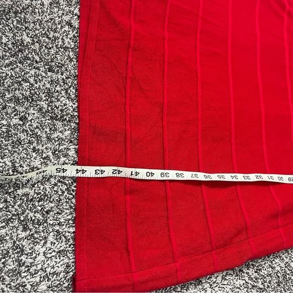 Lane Bryant 14/16 Red Ribbed Fit & Flare Sweater Dress Short Sleeve Scoop Neck - Picture 6 of 8